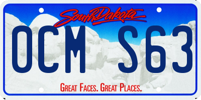 SD license plate 0CMS63