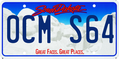 SD license plate 0CMS64