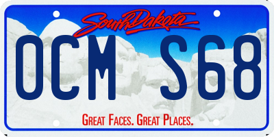 SD license plate 0CMS68