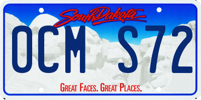SD license plate 0CMS72