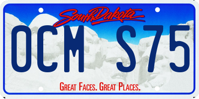 SD license plate 0CMS75