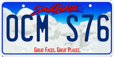 SD license plate 0CMS76