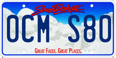 SD license plate 0CMS80