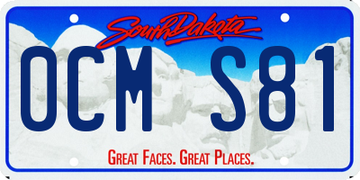SD license plate 0CMS81