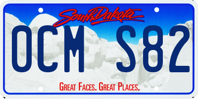 SD license plate 0CMS82