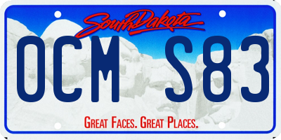 SD license plate 0CMS83
