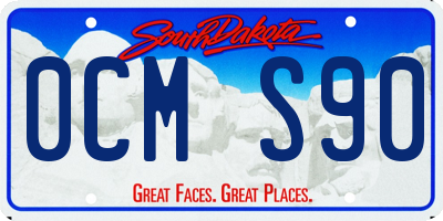 SD license plate 0CMS90