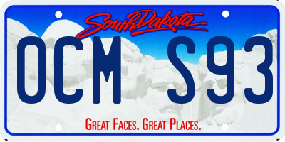 SD license plate 0CMS93