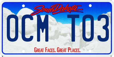 SD license plate 0CMT03