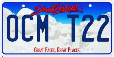 SD license plate 0CMT22