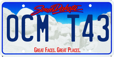 SD license plate 0CMT43