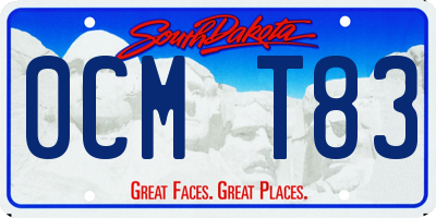 SD license plate 0CMT83