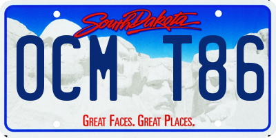 SD license plate 0CMT86