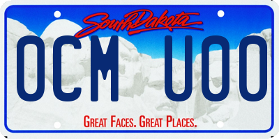 SD license plate 0CMU00