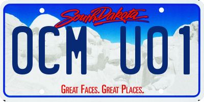 SD license plate 0CMU01