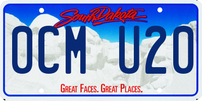 SD license plate 0CMU20