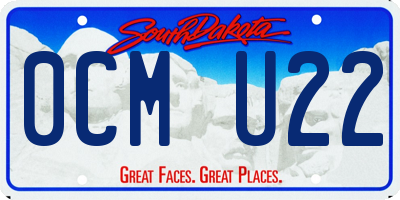 SD license plate 0CMU22