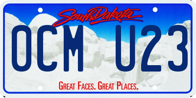 SD license plate 0CMU23