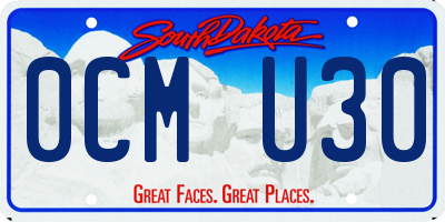SD license plate 0CMU30