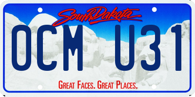 SD license plate 0CMU31