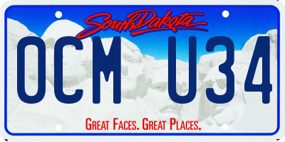 SD license plate 0CMU34