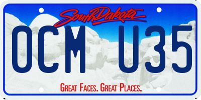 SD license plate 0CMU35