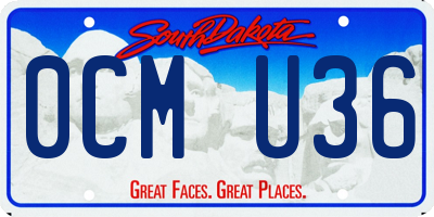 SD license plate 0CMU36