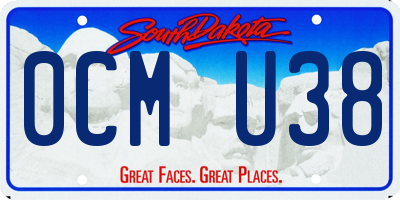 SD license plate 0CMU38