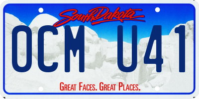 SD license plate 0CMU41