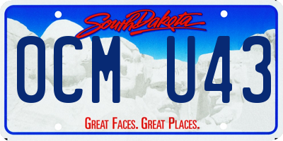 SD license plate 0CMU43