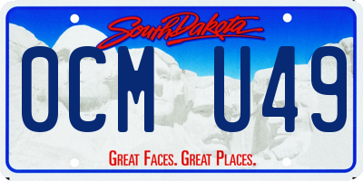 SD license plate 0CMU49