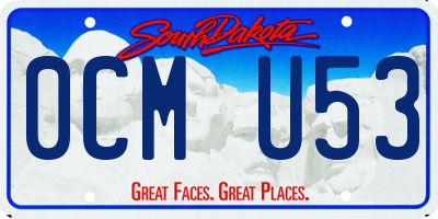 SD license plate 0CMU53