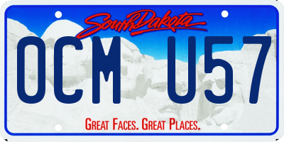 SD license plate 0CMU57