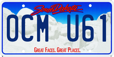 SD license plate 0CMU61