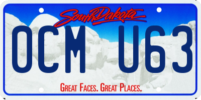 SD license plate 0CMU63