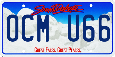 SD license plate 0CMU66