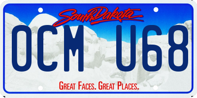 SD license plate 0CMU68