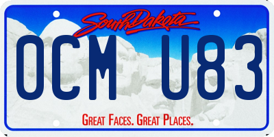 SD license plate 0CMU83