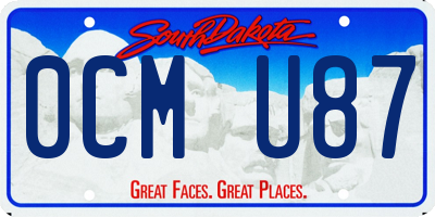 SD license plate 0CMU87