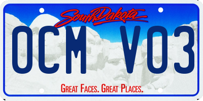 SD license plate 0CMV03