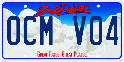 SD license plate 0CMV04