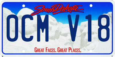 SD license plate 0CMV18