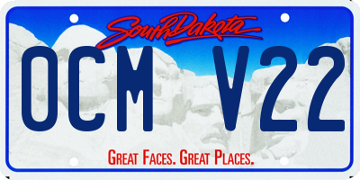 SD license plate 0CMV22