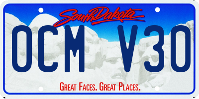 SD license plate 0CMV30