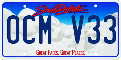 SD license plate 0CMV33