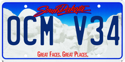 SD license plate 0CMV34