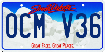 SD license plate 0CMV36