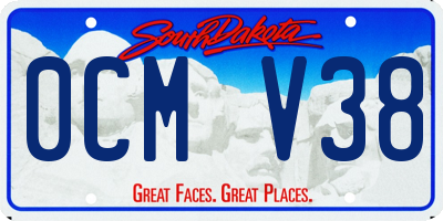 SD license plate 0CMV38