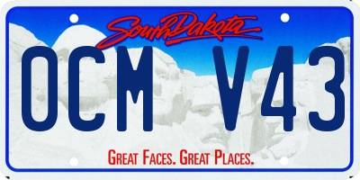 SD license plate 0CMV43