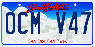 SD license plate 0CMV47